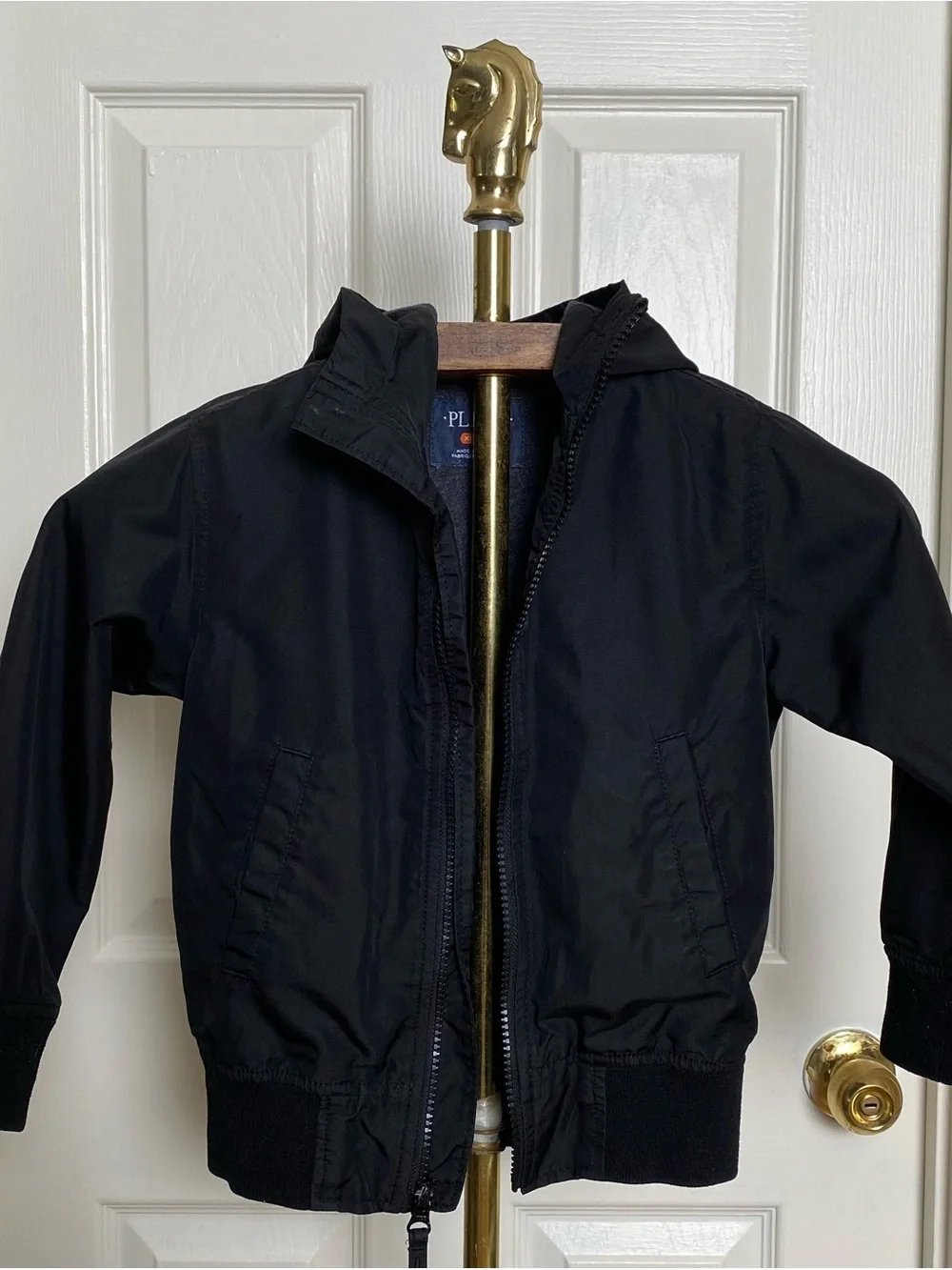 The Children’s Place Boy’s Black Nylon Windbreaker Rain Jacket